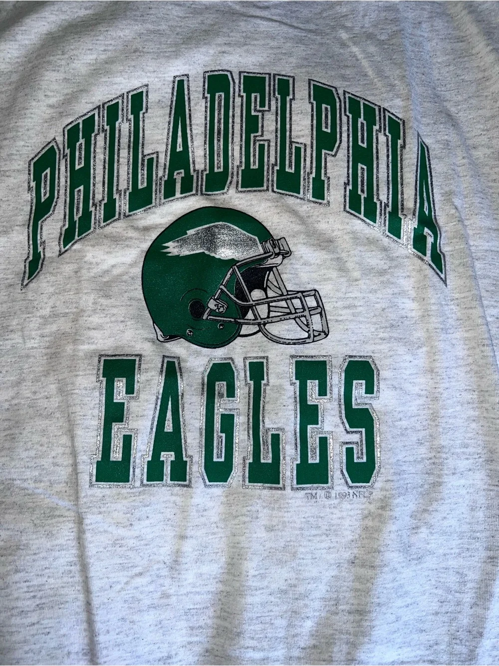 Vintage Philadelphia Eagles Gray TShirt Russell Athletic Youth XL New With Tags